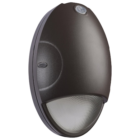 Nuvo Oval Small Emergency Wall Pack, LED, CCT Selectable, Photocell, Bronze Finish 65/880